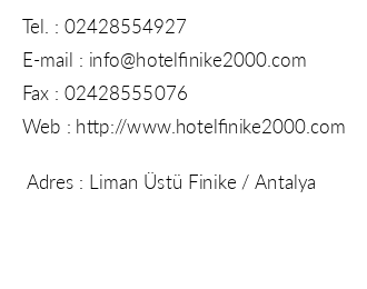 Hotel Finike 2000 iletiim bilgileri